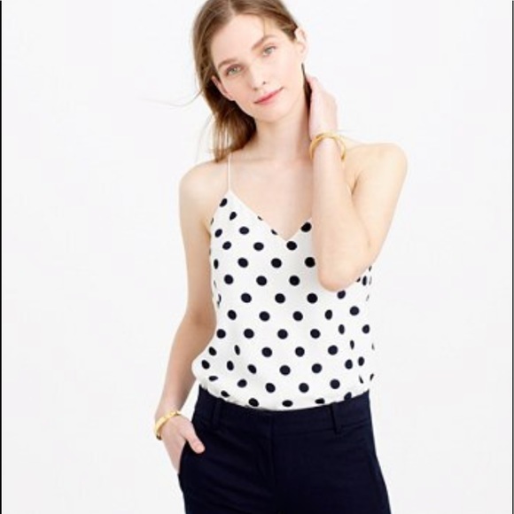 J. Crew Tops - J.Crew Carrie Cami polka dot tank top F1413